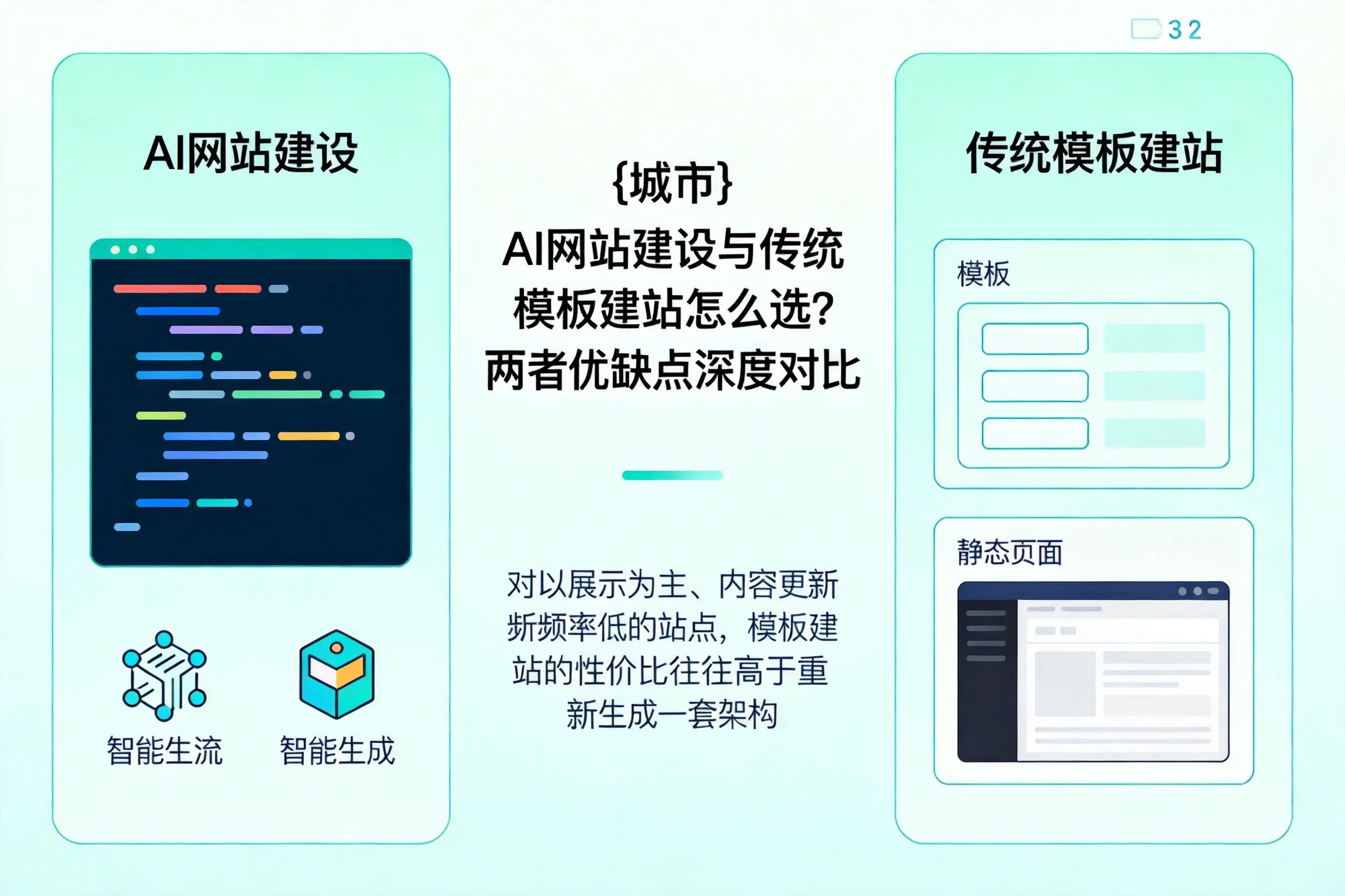自贡AI网站建设与传统模板建站怎么选?两者优缺点深度对比