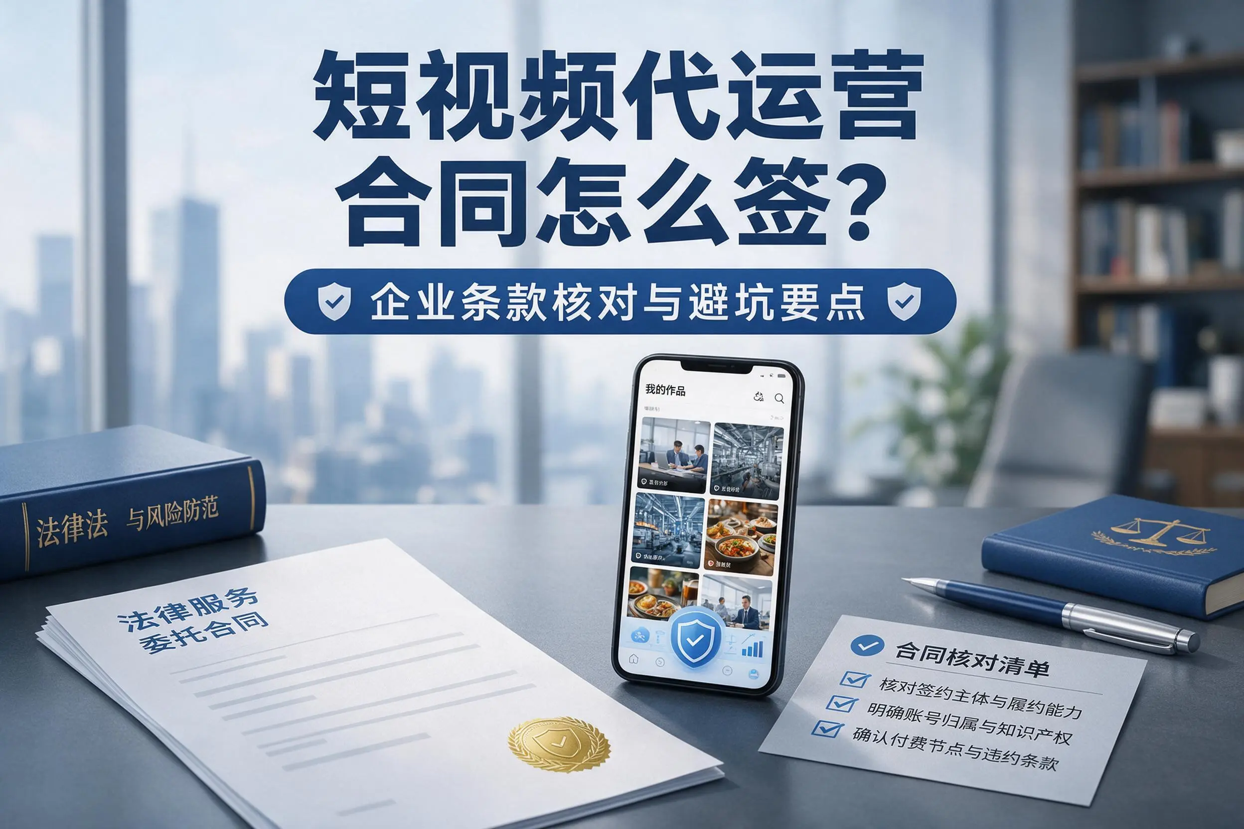 短视频代运营合同怎么签?自贡企业条款核对与避坑要点