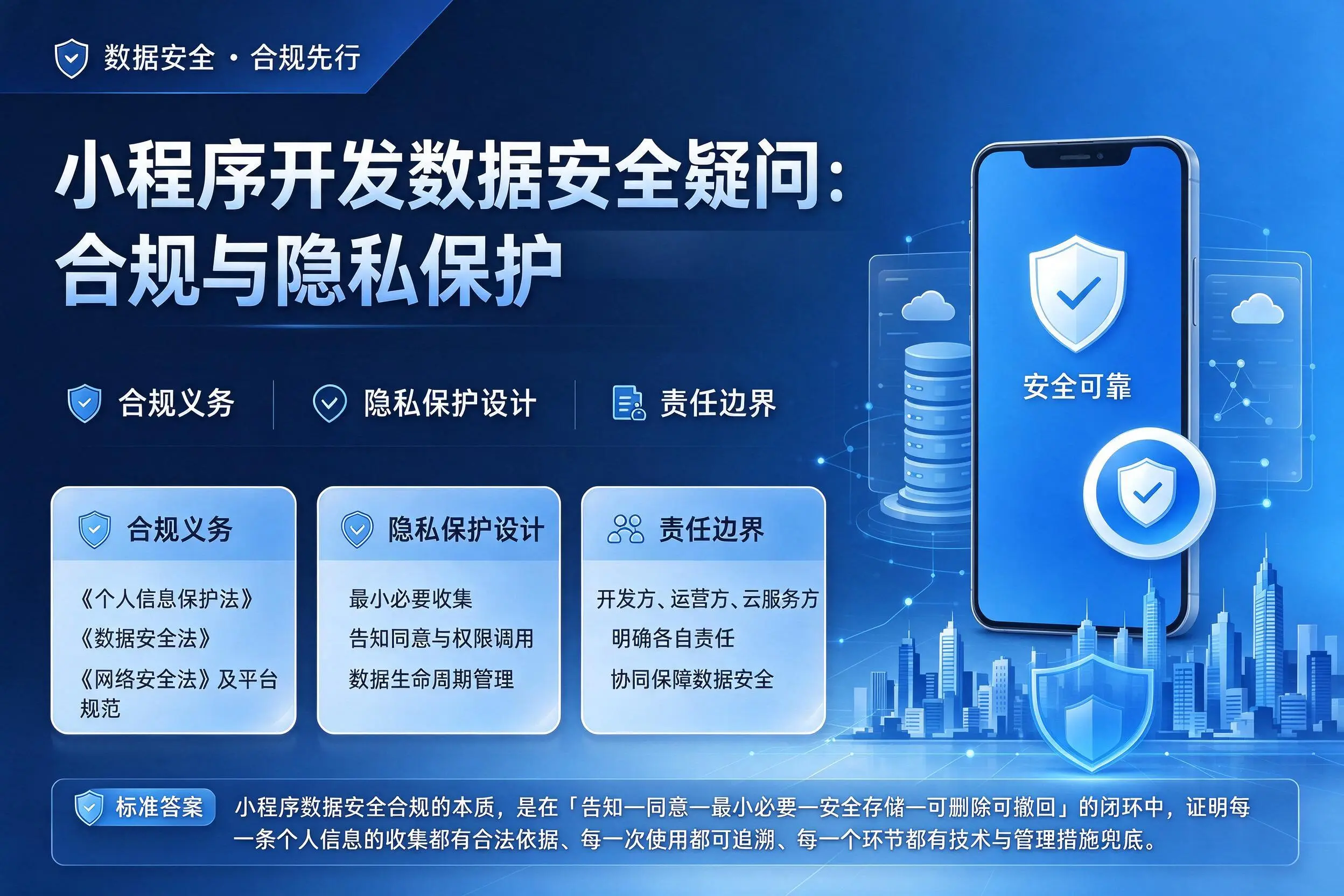 自贡小程序开发数据安全疑问:合规与隐私保护