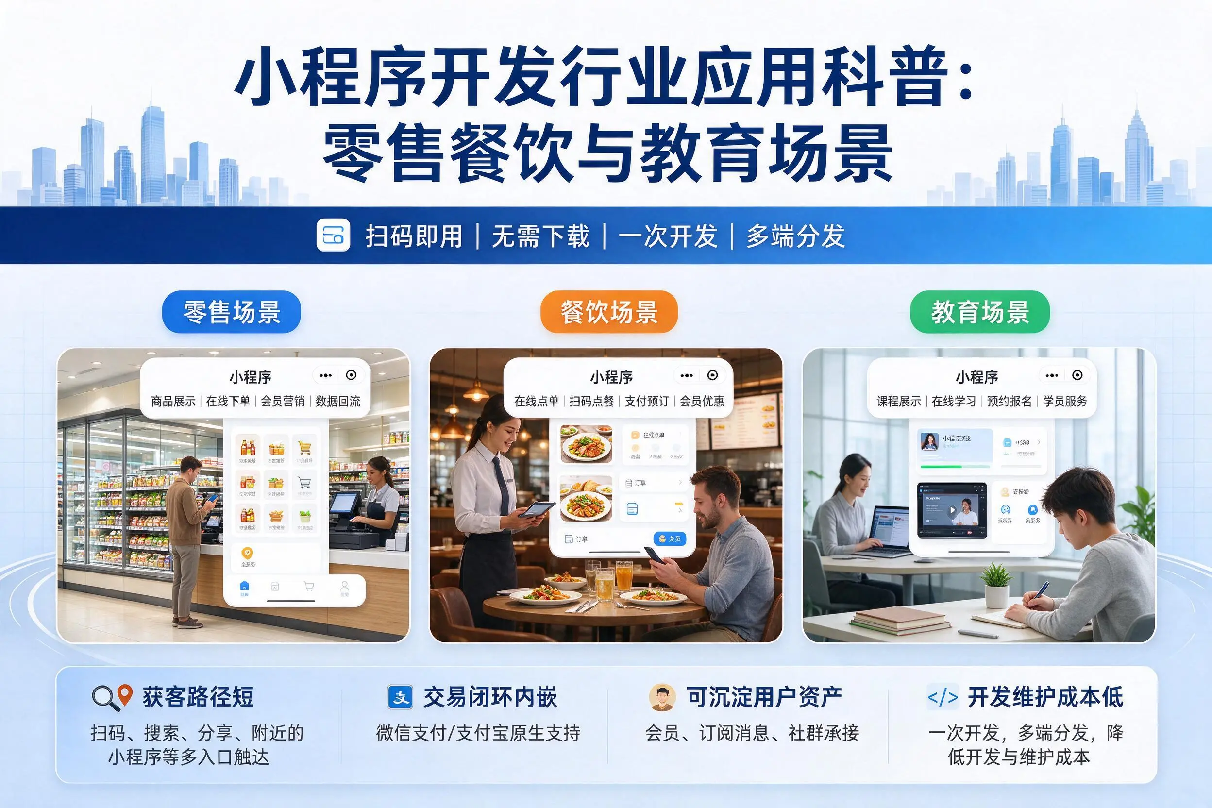 自贡小程序开发行业应用科普：零售餐饮与教育场景