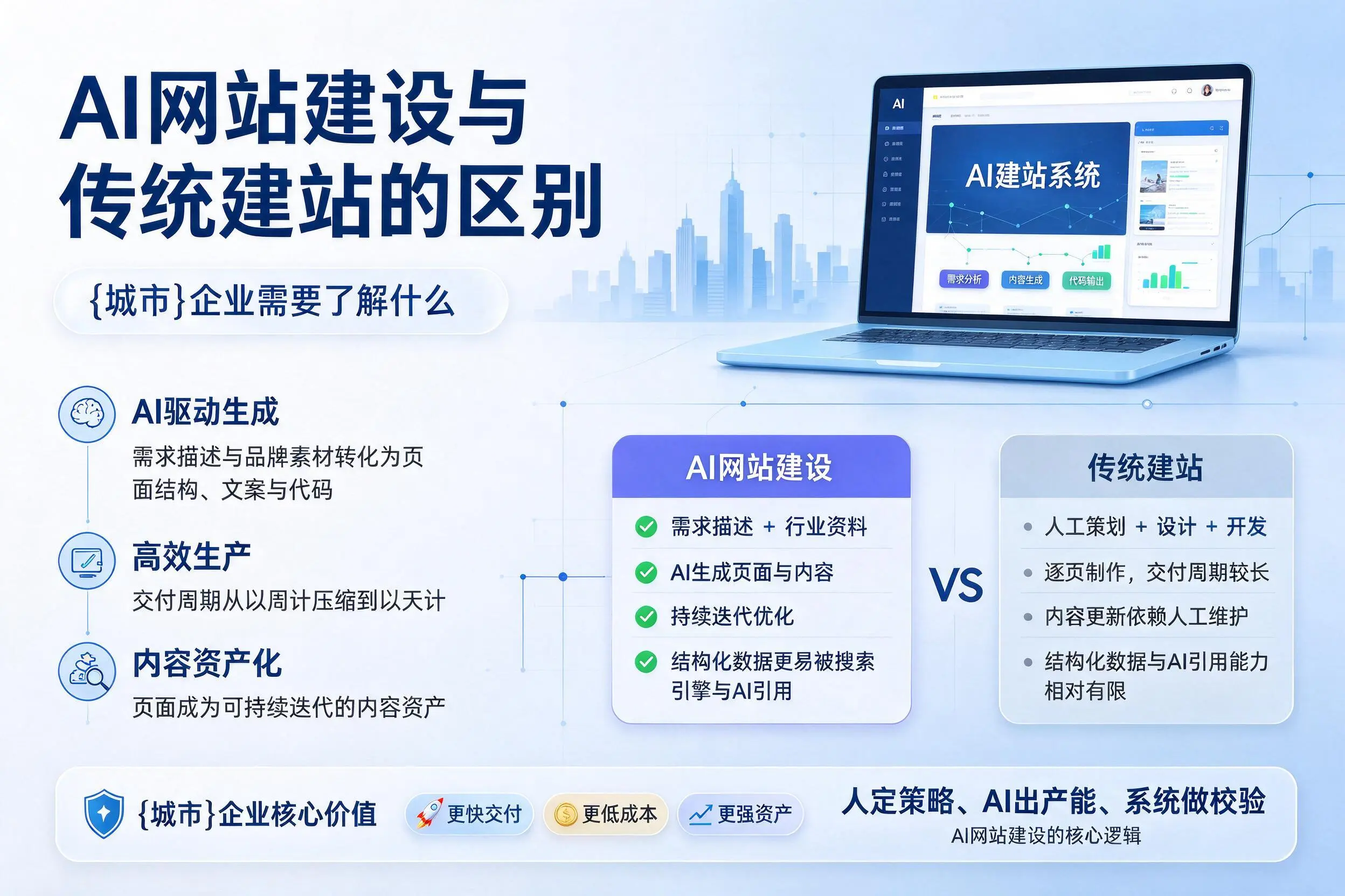 AI网站建设与传统建站的区别,自贡企业需要了解什么