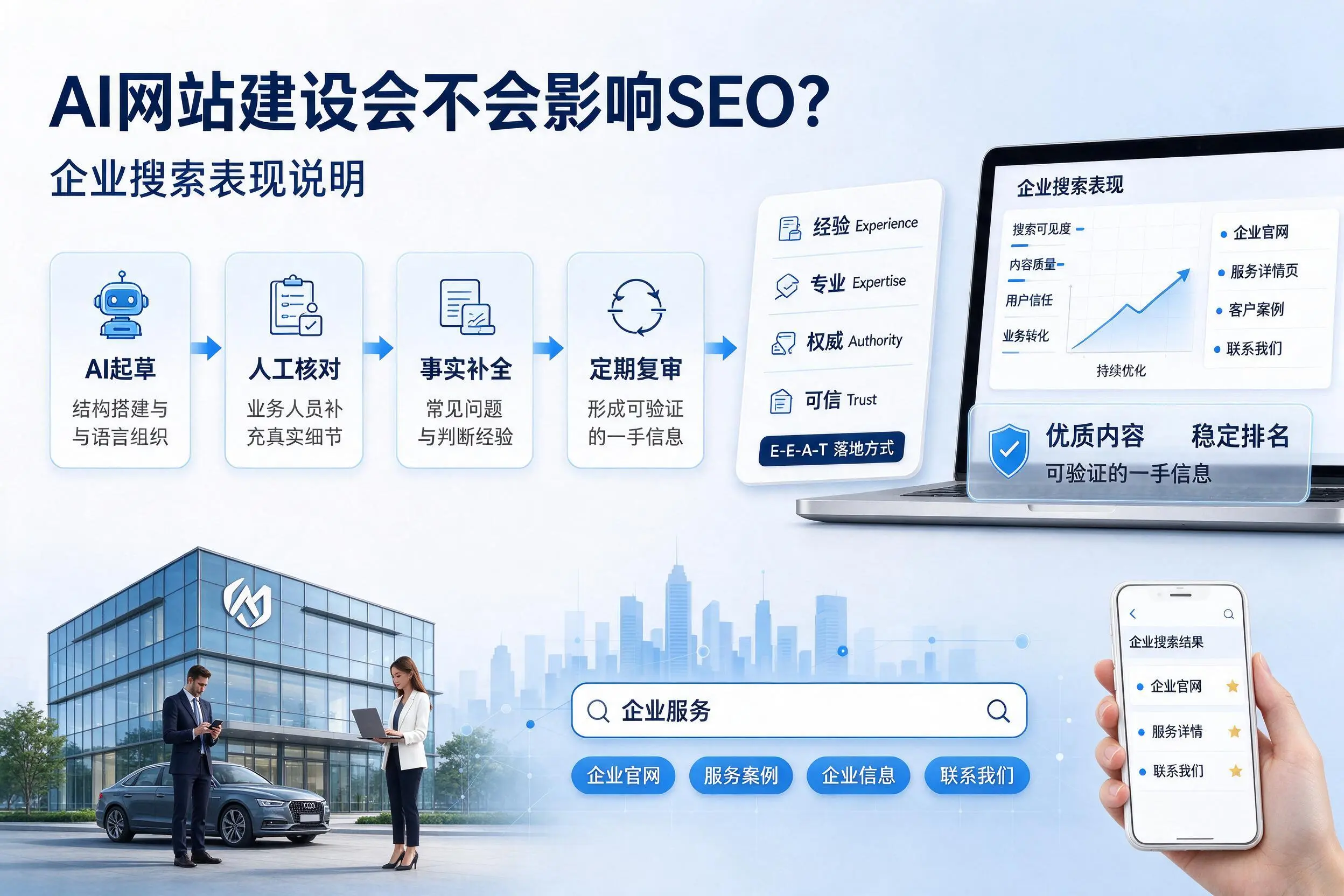 AI网站建设会不会影响SEO？自贡企业搜索表现说明