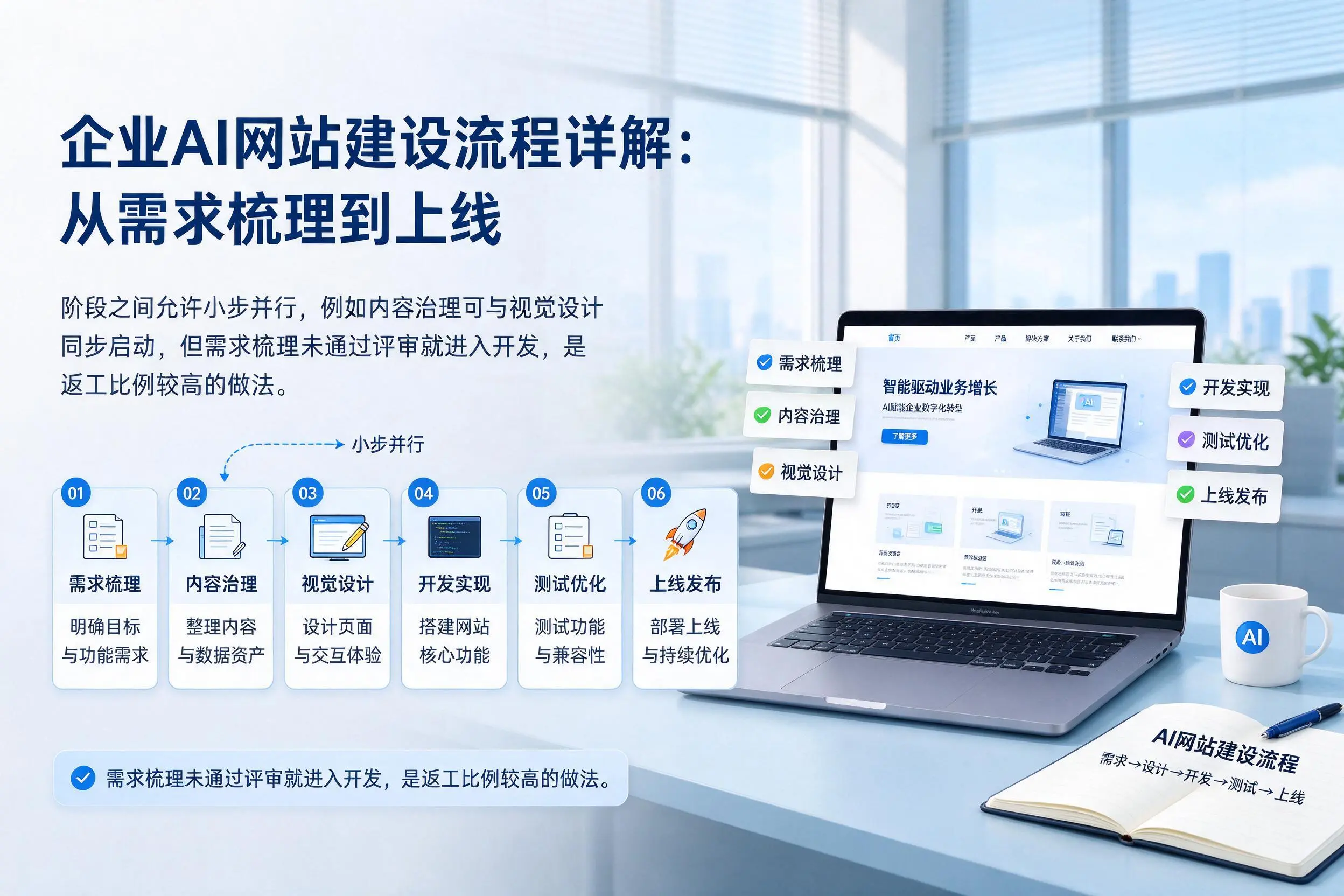 自贡企业AI网站建设流程详解：从需求梳理到上线