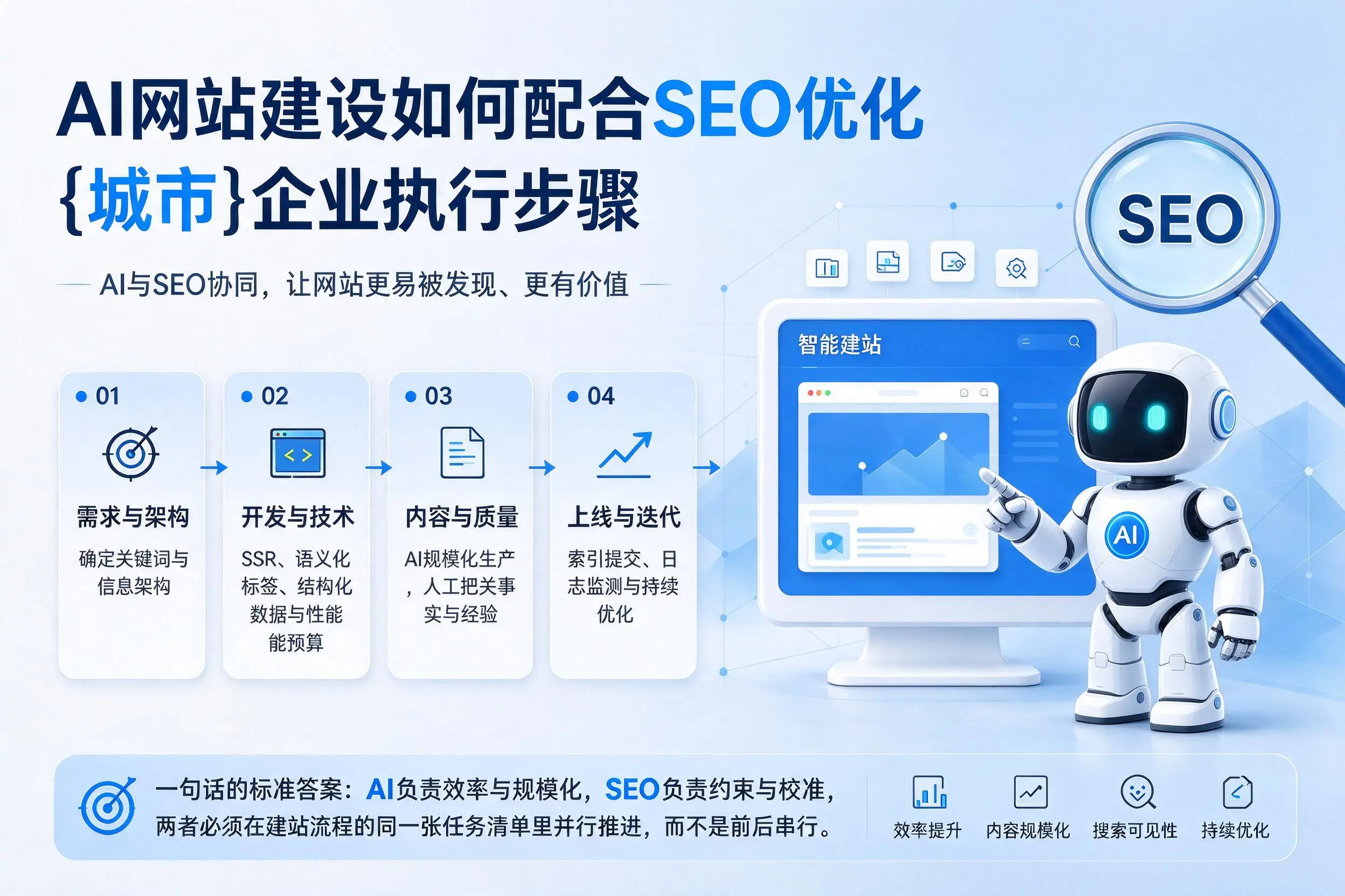 AI网站建设如何配合SEO优化,自贡企业执行步骤