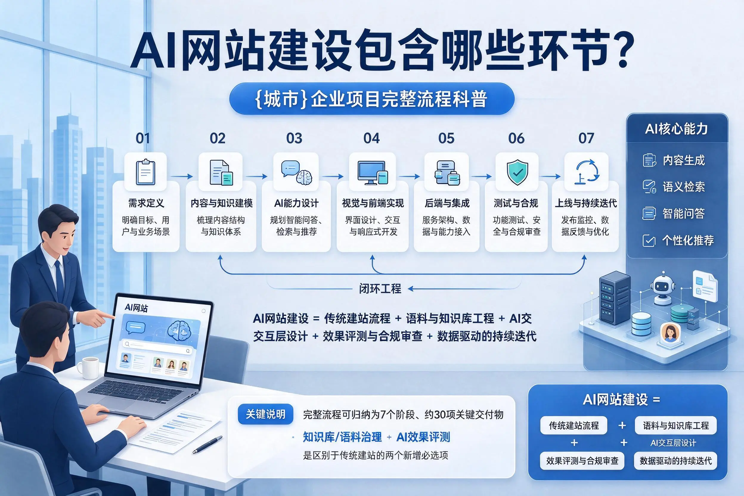 AI网站建设包含哪些环节？自贡企业项目完整流程科普