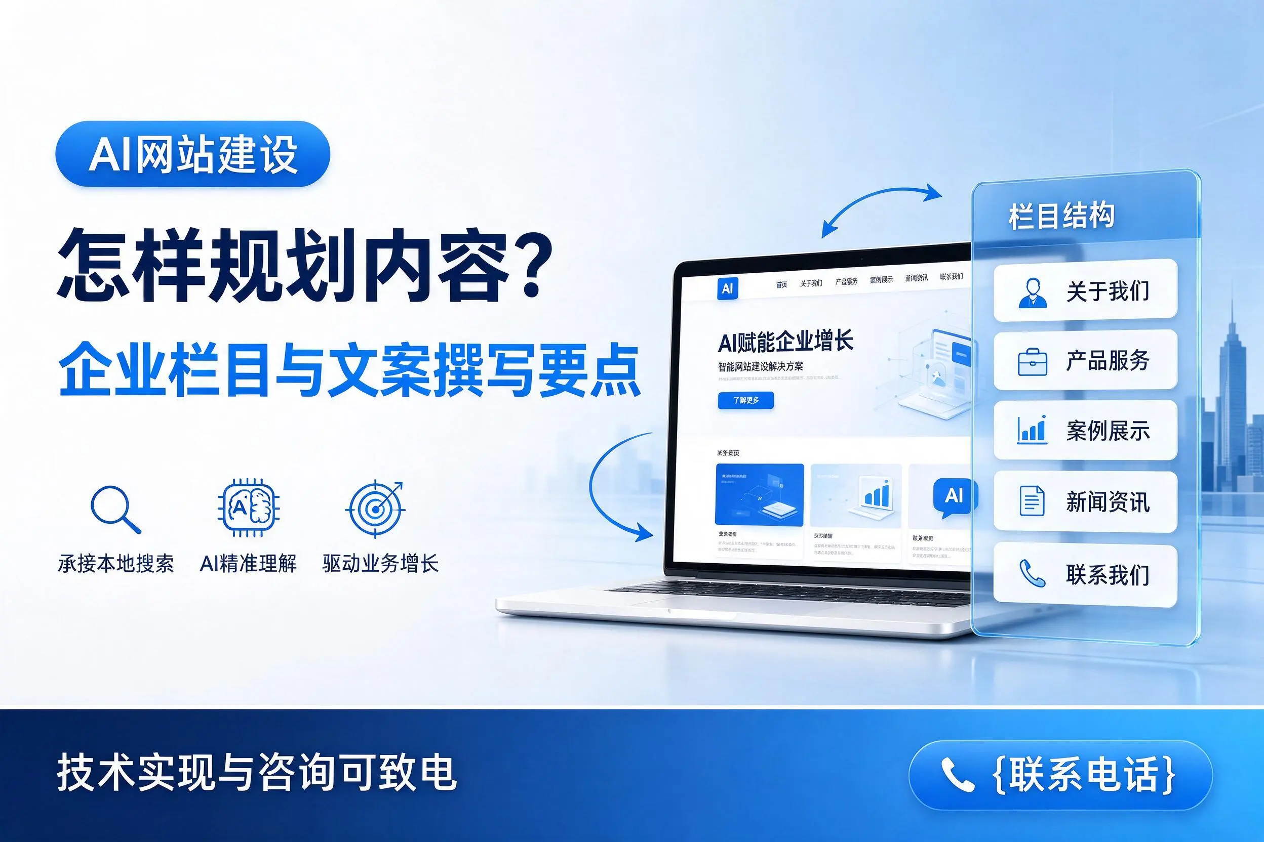 AI网站建设怎样规划内容?自贡企业栏目与文案撰写要点