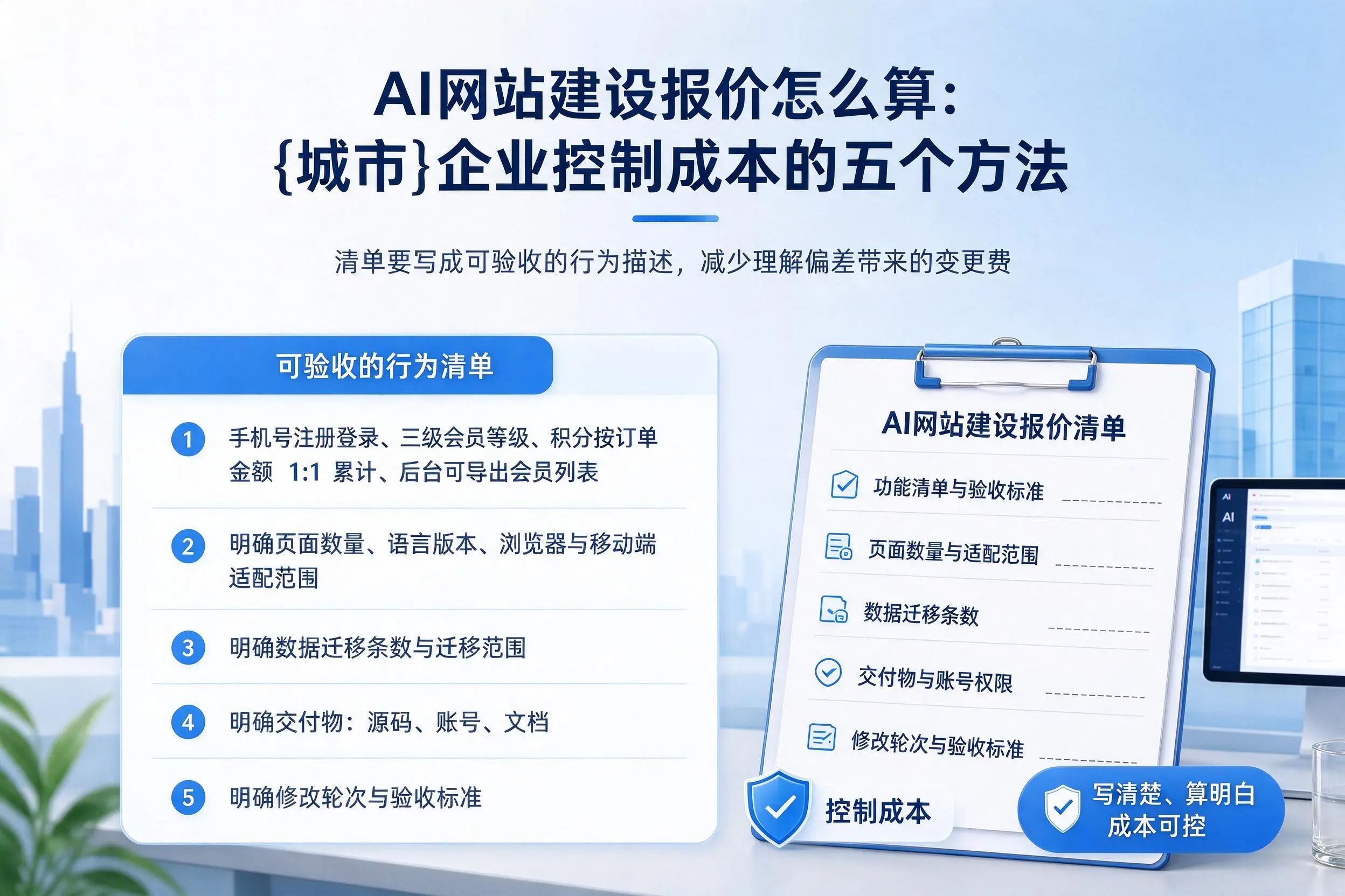 AI网站建设报价怎么算:自贡企业控制成本的五个方法