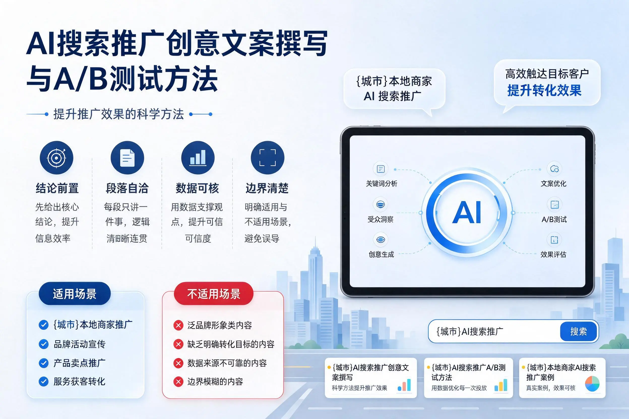 自贡AI搜索推广创意文案撰写与A/B测试方法
